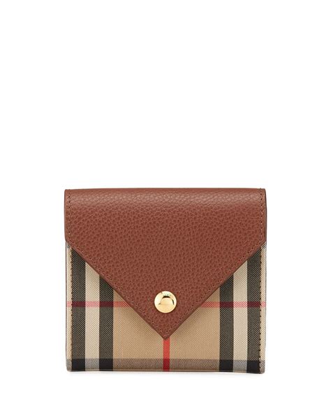 burberry vintage check leather wallet|Burberry wallet women.